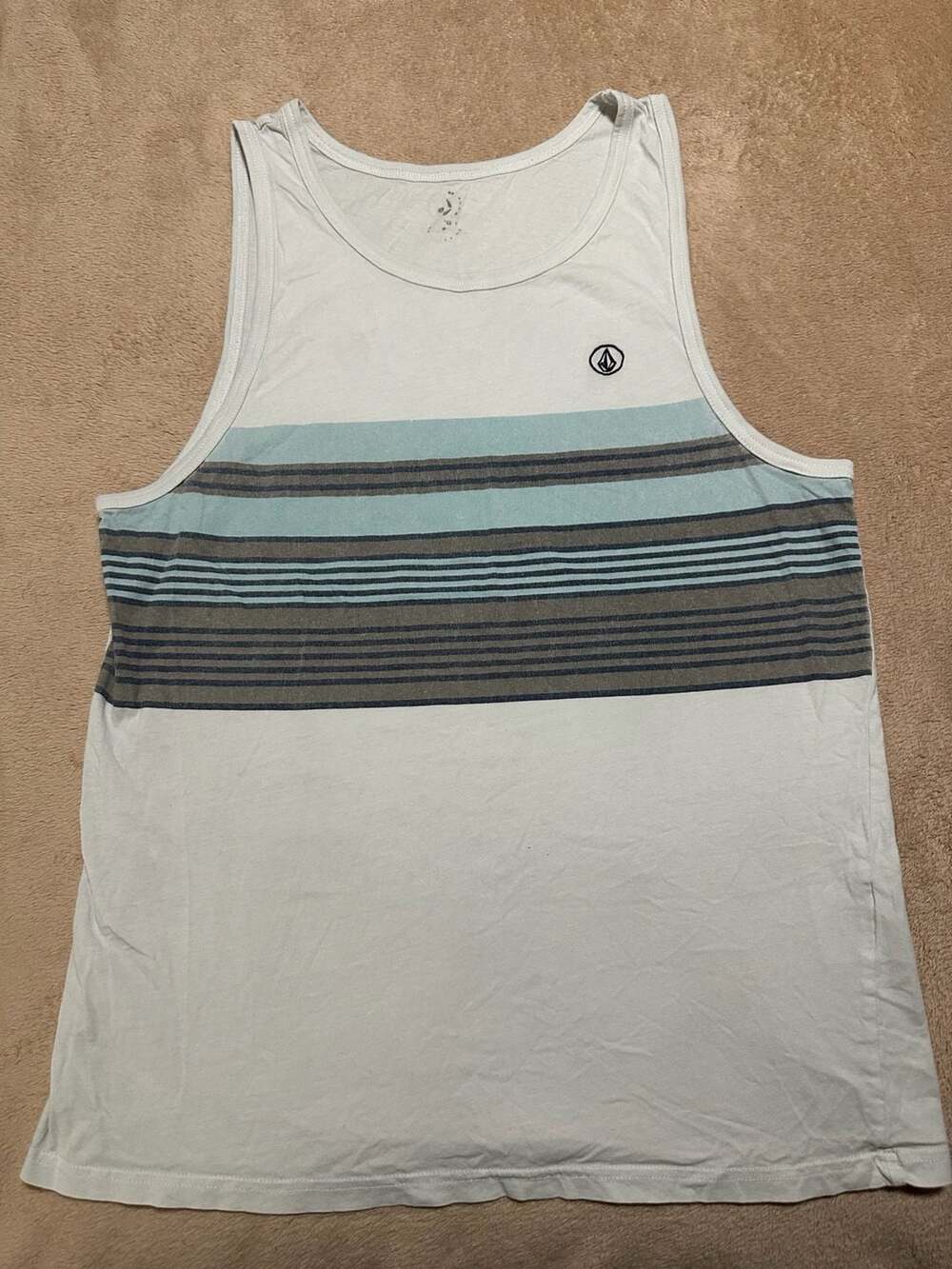 Volcom Striped Graphic Tank Top Size Large